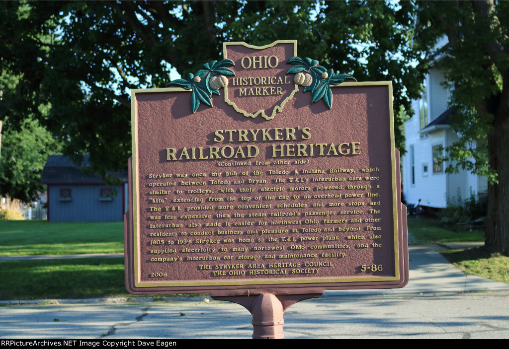 Strykers railroad heritage sign